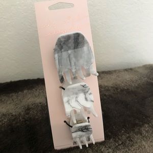 Kitsch 3 Piece Marble Square Claw Clips